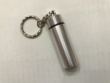 Pill Holder Key Ring New Stainless Steel