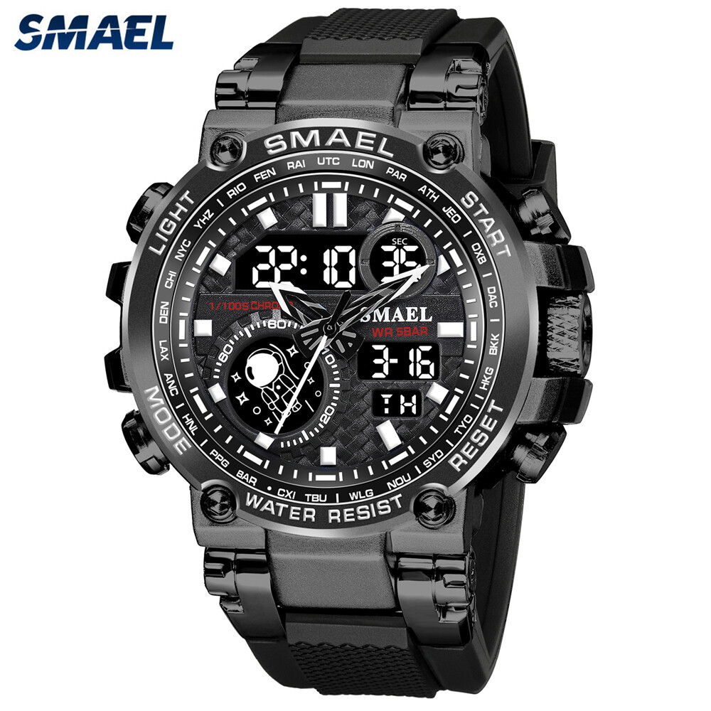 SMAEL Orologio Uomo Militare LED Digitale Cinturino Silicone