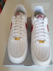 Nike Air force 1 Red white UK 9.5 / US 10.5 / 44.5 Eu NEW in box | eBay