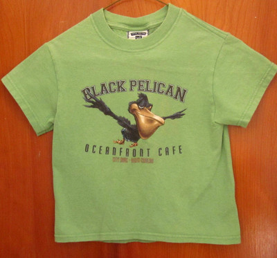 BLACK PELICAN eatery youth small T shirt Oceanfront Cafe kids tee Kitty Hawk NC