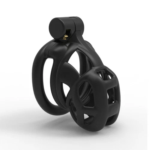 Male Cobra Resin Chastity Cage Lock Device Kit with 4 Rings Virginity Device - Picture 5 of 11