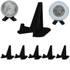 (5) Coin Display Stand Holders Easel Case Small Plastic Storage Box Collectors