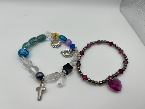 Vintage Bracelet Bundle: Beaded, Charm, Stretch, Crystal, Stone, Lot Of 12 - Picture 10 of 10
