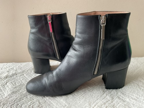 WHISTLES real leather ladies smart black ankle boot size 41 - Picture 5 of 10