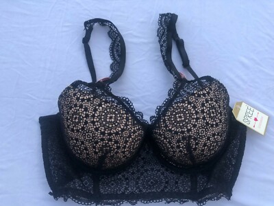 A4/ Spree Intimates Size 34C Women's Ballet Back Push Up Bra Underwired