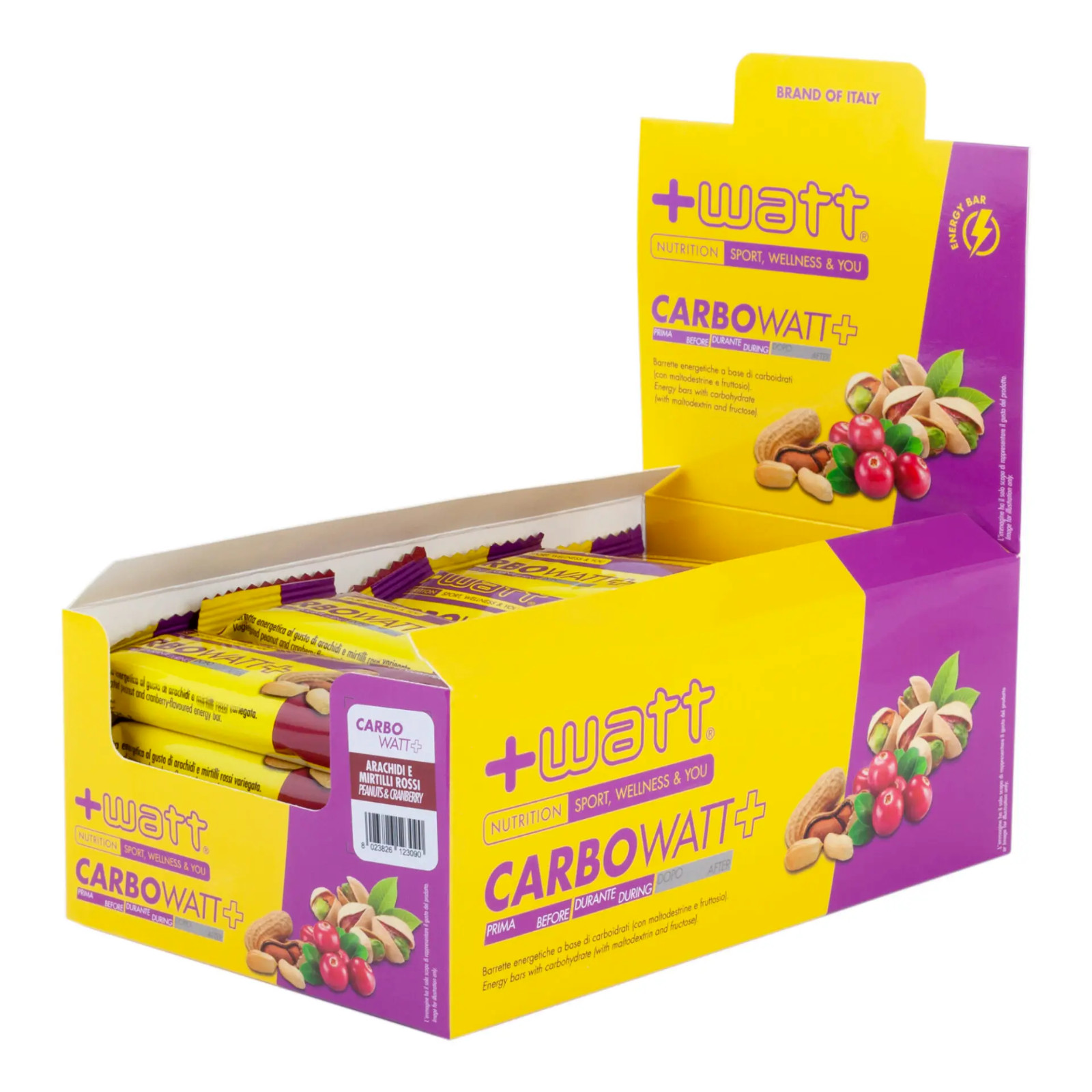 +Watt Carbowatt+ 20 Barrette da 40 gr Barretta energetica