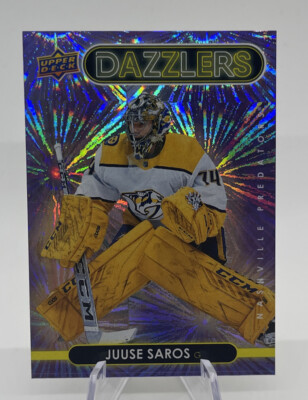 2021-22 Upper Deck Juuse Saros #DZ- 27 Dazzlers Purple - SP 21-22 UD    