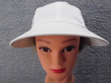 WIDE BRIM with Side Brim White Unisex Elastic Back Adj Adult Sun Cap Hat