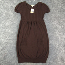 Jonathan Martin Dress Womens 12 Brown Knee Length Sweater Short Sleeve Pullover