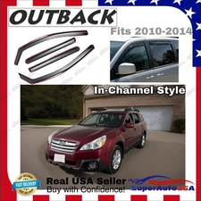 Fits Outback 2010-2014 In-Channel Window Visor Rain Vent Shade Guards Deflectors