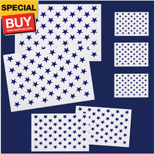 7 Pieces American Flag 50 Stars Stencil Template for Painting on Wood, Fabric, P