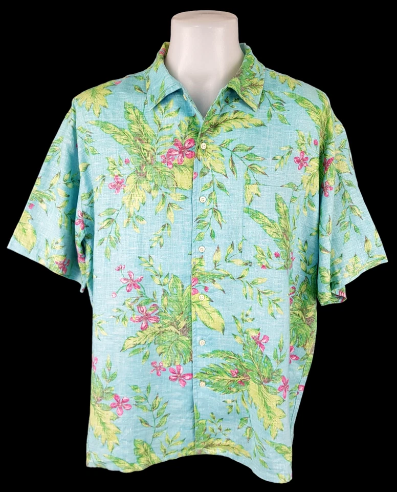 DANIEL CREMIEUX Mens 100% LINEN LUXURY S/S HAWAIIAN SHIRT - XL - 54" - RRP £139 - Image 4 of 4