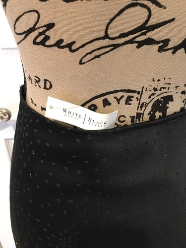 New White House Black Market Women's Black Long Skirt Sparkles Size 0 Retail $98 - Picture 7 of 12