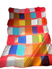 Vintage Crochet Afghan Granny Square Patchwork Boho Throw Blanket 70s Kitschy