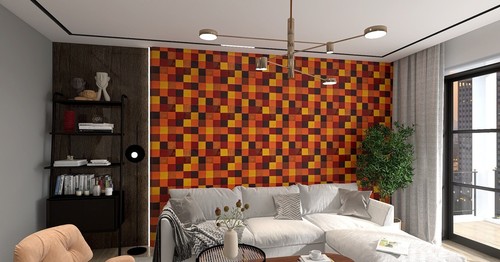 Patchwork aus einfarbigen mosaikfliesen 10x10cm küchenrückwand fliesen -Caramelo - Bild 11 von 12