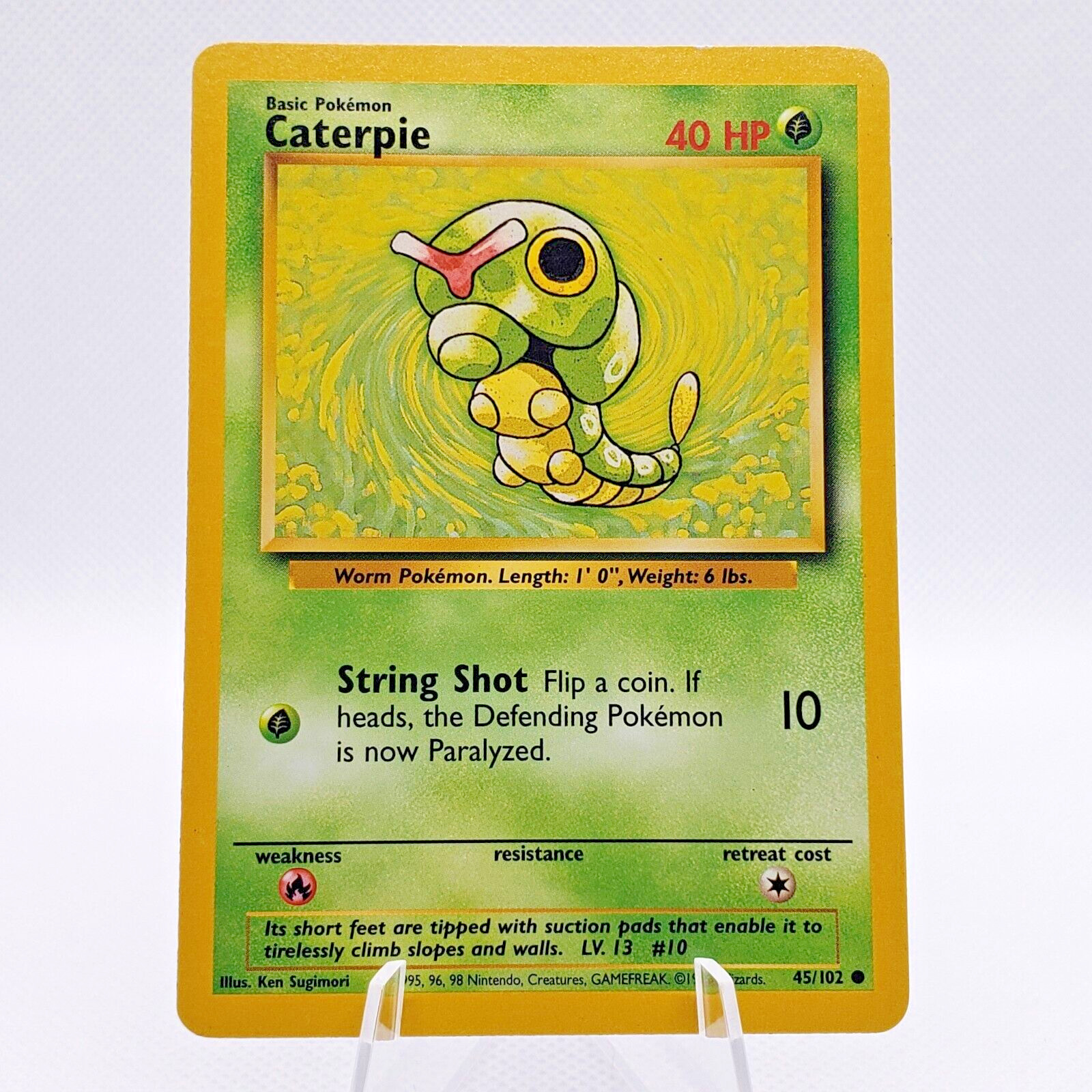 Pokemon TCG CATERPIE WotC 1999 Base Set 45/102 Regular Unlimited Common LP-NM