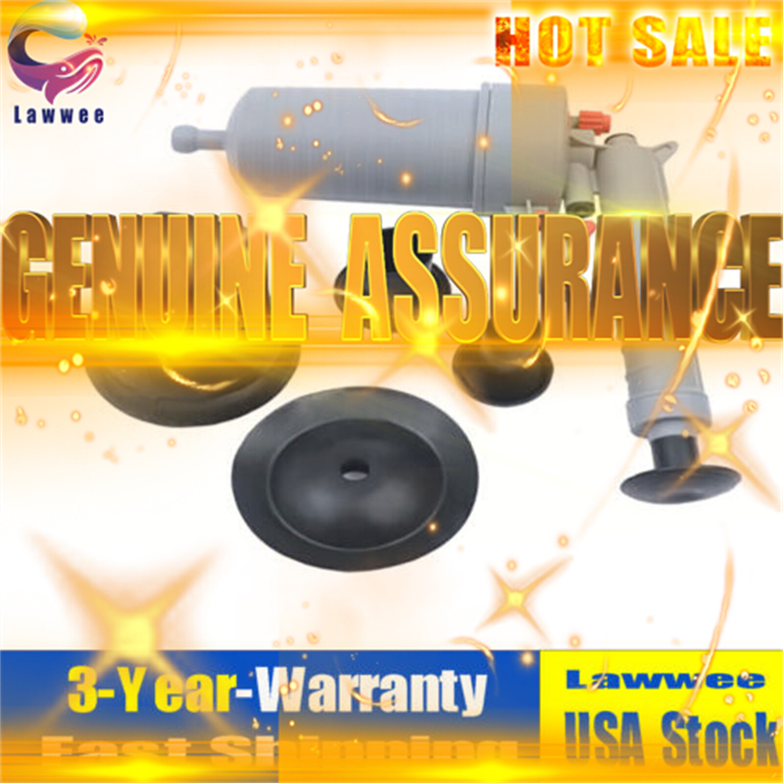 Air Drain Blaster Gun Pump High Pressure Plunger Toilet Sink Pipe Clog Remover