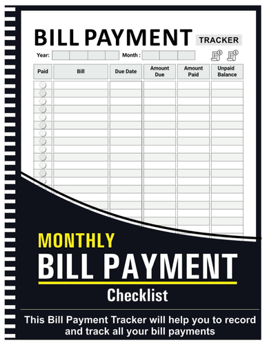 Bill Tracker Notebook: Monthly Bill Payment Checklist - 8.5" X 11" 100+ Pages - Picture 5 of 12