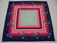 FLORAL GEOMETRIC PATTERNED - SQUARE 26" SHEER HANDKERCHIEF SCARF 