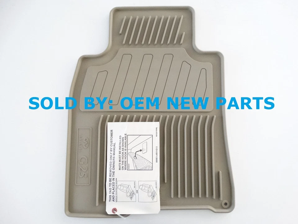 2007-2015 Infiniti G25 Sedan All Season Floor Mats Rubber BEIGE 999E1-JX003BE  Foto 3 de 4