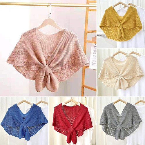 Women's Knitted Shawl Scarf Wrap Soft Warm Neck Collar Neckerchief Solid Scarves