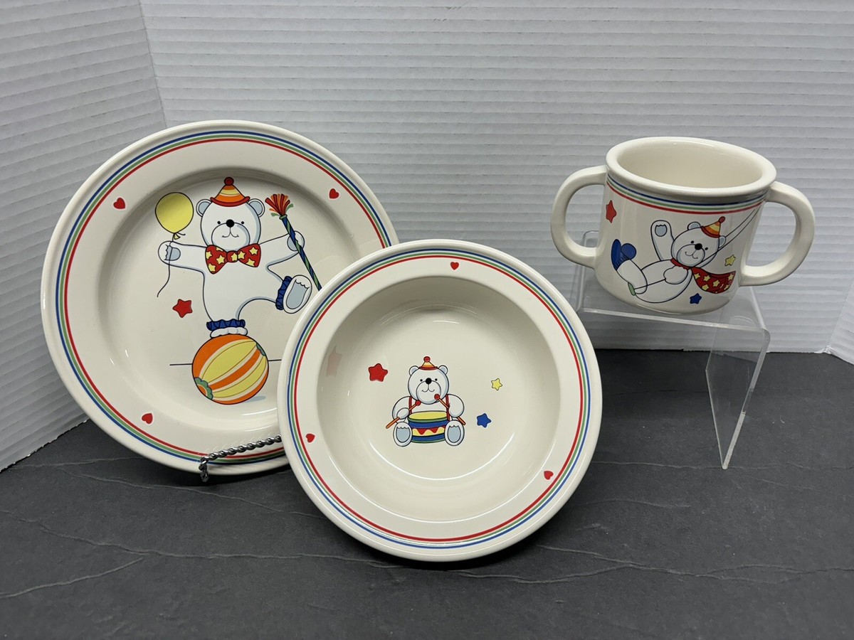 Vintage Noritake EPOCH Circus Bear 3 Piece Childrens Toddler Set 