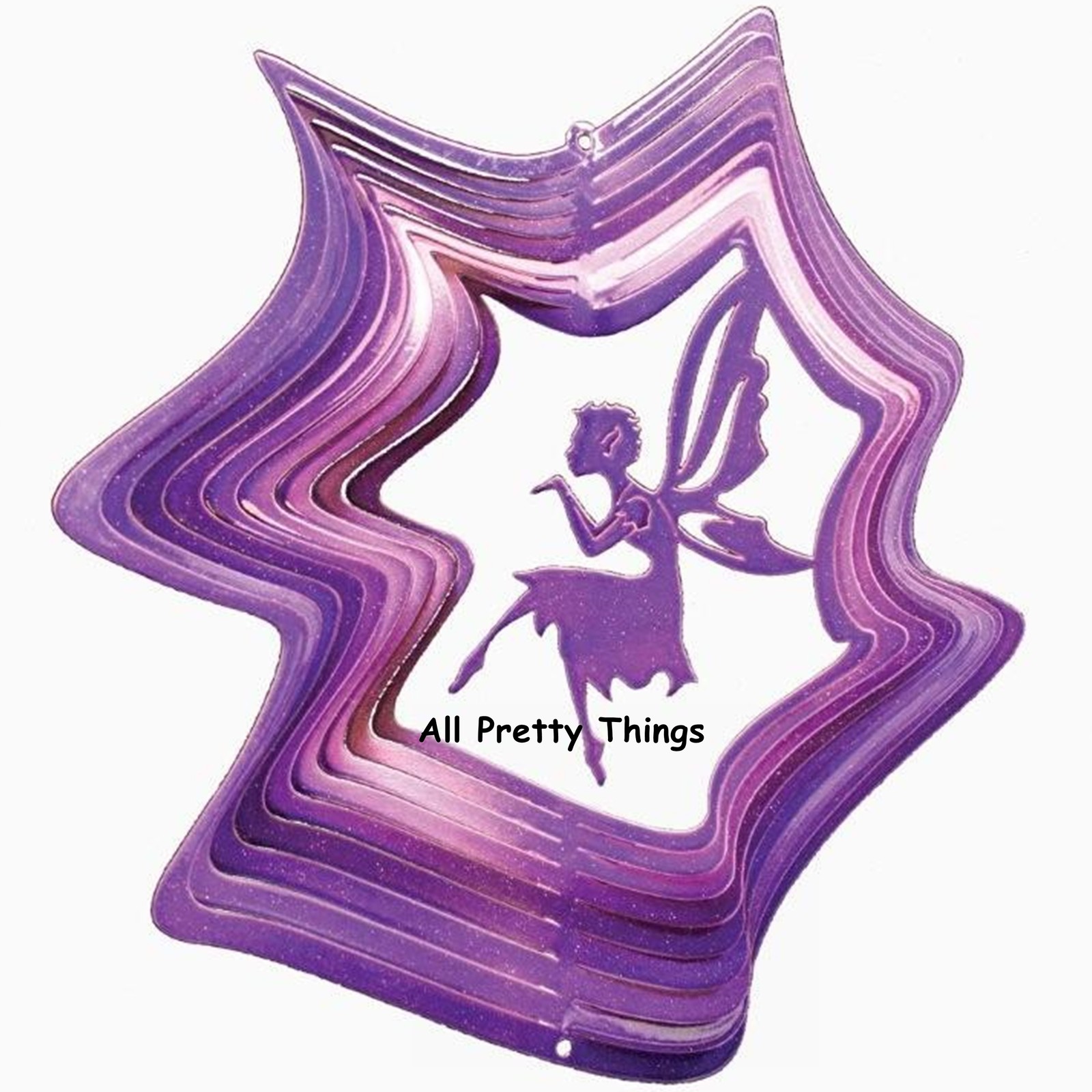 6""/15cm PURPLE FAIRY KISS Wind Spinner Sun Catcher+ Hook Garden Indoor Iron Stop