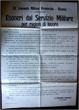 RSI, MURALE, 26° Comando Militare Vicenza (Salcedo), Esoneri servizio militare m