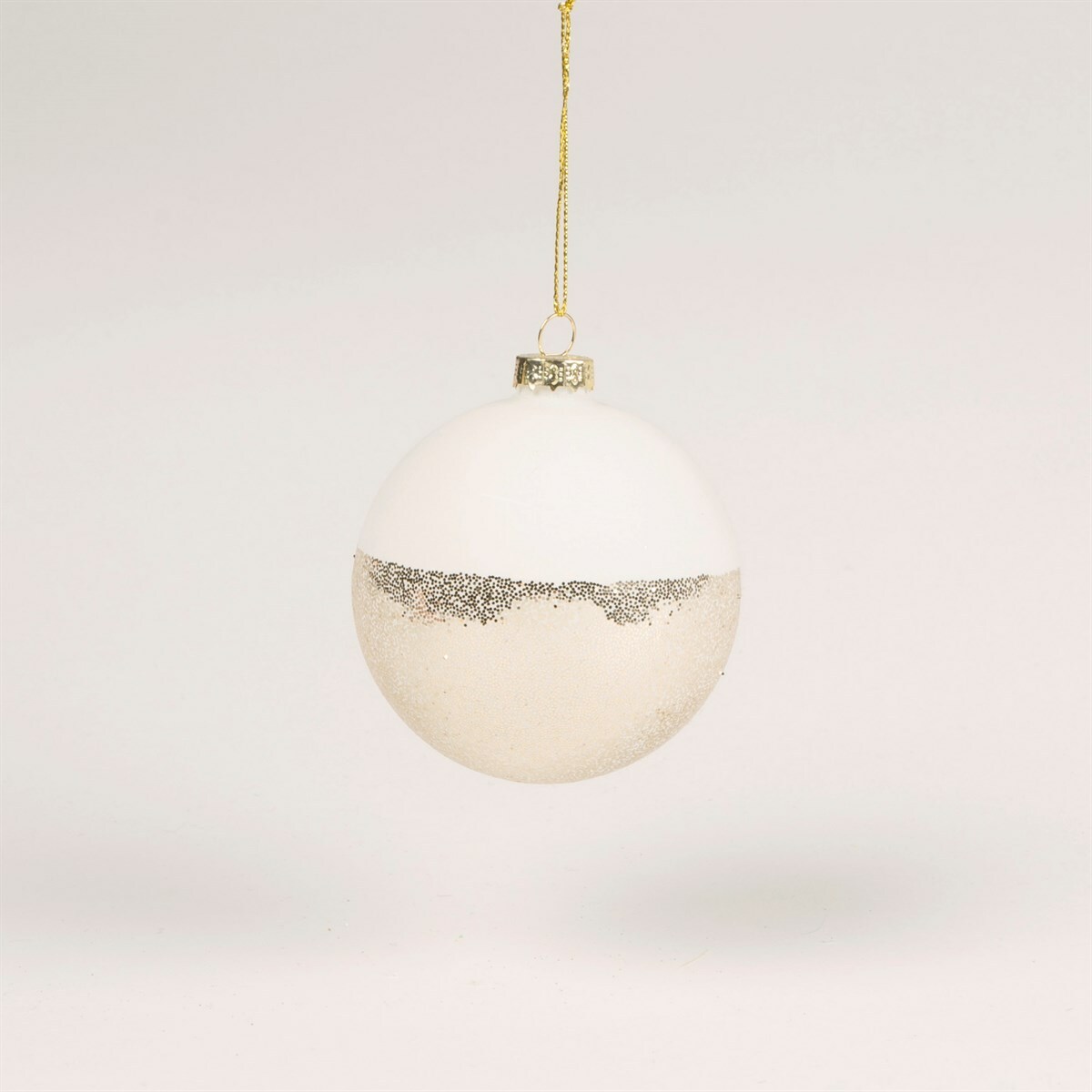 Sass & Belle White Speckled Metallic Bauble Christmas Tree Decoration Xmas Shiny