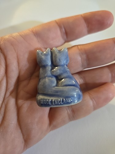 Wade England Whimsies Red Rose Tea Pet Shop Blue Kittens Cat Twins Figurine - 第 4/7 張圖片