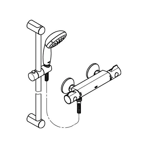GROHE Thermostat-Brausebatterie Grohtherm 800 34566_1 mit Brausegarnitur 900mm - Bild 2 von 3