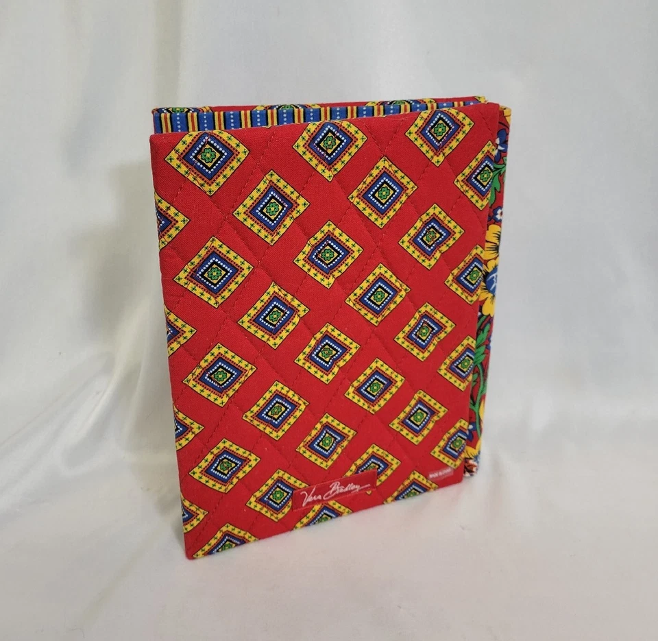 Marco de fotos Vera Bradley Villa rojo geométrico acolchado doble pliegue 4x6 Foto 3 de 4