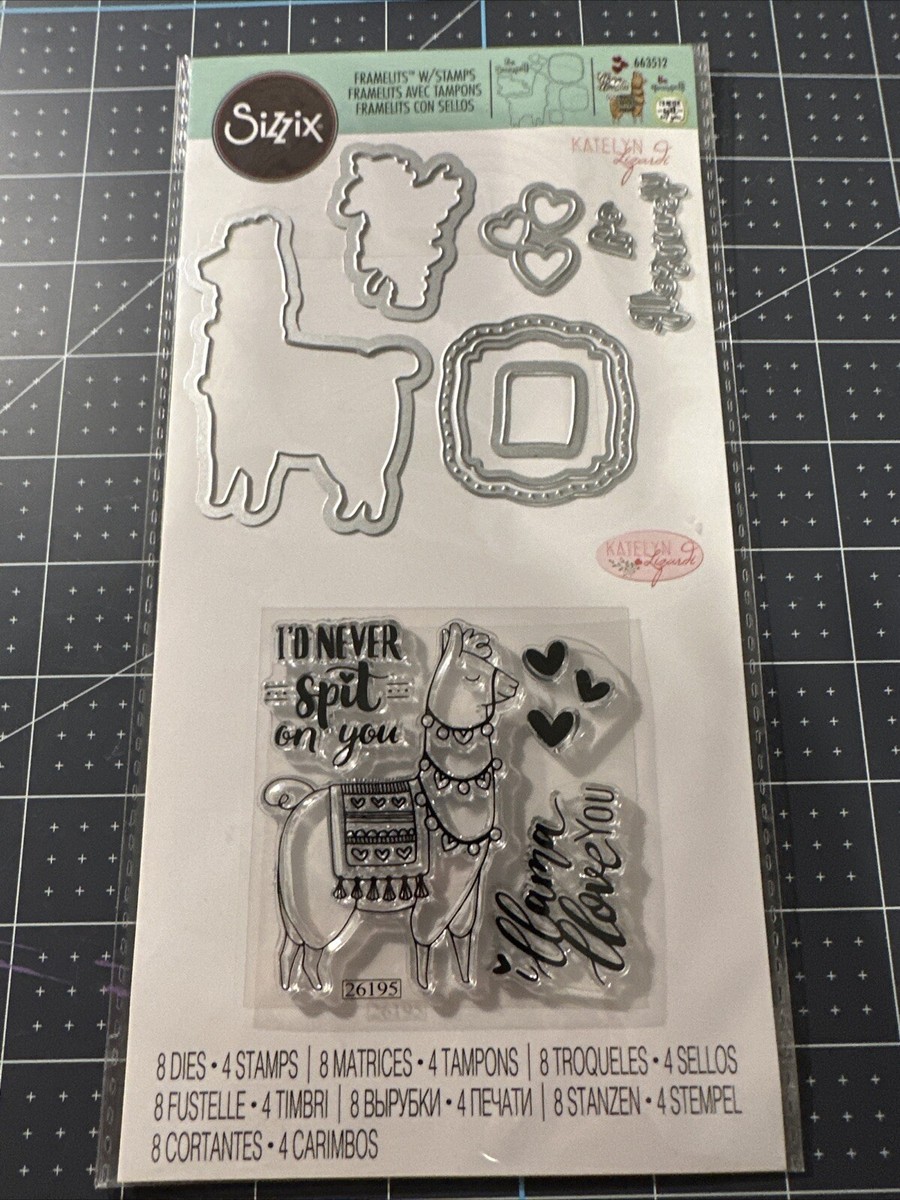 Llama Love Sizzix Clear Stamps & Framelits Die Set 663512 NEW! | eBay