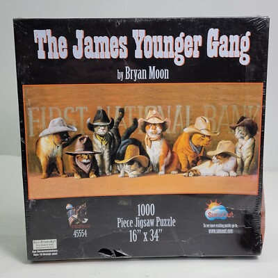 The James Younger Gang Cat Kitten 1000 PC Puzzle by Bryan Moon
