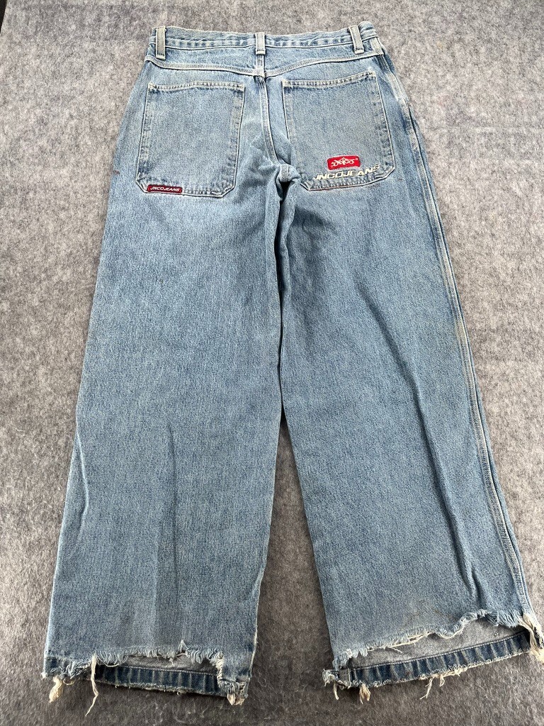 Jean Vintage JNCO Seven 7 Baggy - Taille 34x32 - Jambes Larges - Bleu - Année 2000 - Occasion Bon état