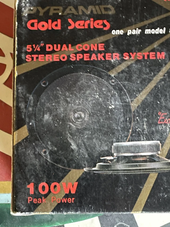 Pair Pyramid Gold Series 526 DC 100 Watt Speakers 5 1/4” Dual Cone NEW (D1) - Image 2 of 4