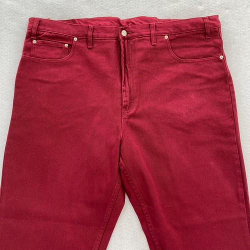 Vintage Jordache Jeans Mens 44x30 Relaxed Fit Tapered Leg Red Denim Western Y2K - Picture 3 of 12