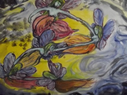 Vintage Watercolour Painting Dancing Fairies by EILEEN WINIFRED COOKE 1924-2007 - Picture 3 of 9
