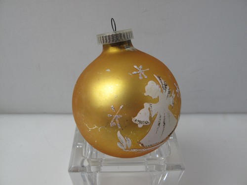 Vintage Austria Glas Weihnachtsschmuck weiß & gold/weiß Engel - Bild 2 von 4