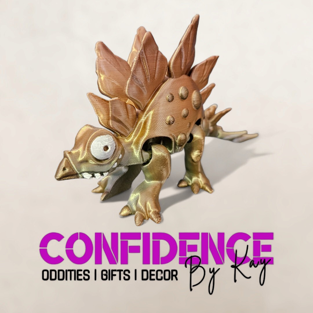 Stegosaurus Dinosaur Figure Prehistoric Collectible: 3D Printed, Hand-painted