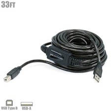 33FT USB-A Male to Type B Male Extension Cable Scanner Printer Digital Camera
