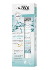 Image of Lavera Eye Cream Anti Ageing Q10 Shea Butter Thickens Wrinkles Vegan Mallow 15ml