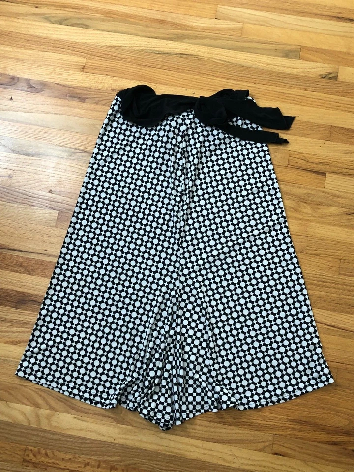 Vintage Carole Little A-Line Midi Skirt Women's S Black White Polka Dot Y2k - Изображение 3 из 4