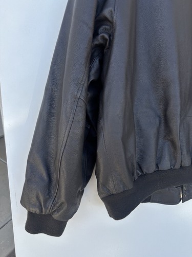 Snap-On Tools Brown Leather Bomber Jacket Coat Quilted Lining MENS Size XL VGUC - Picture 19 of 20