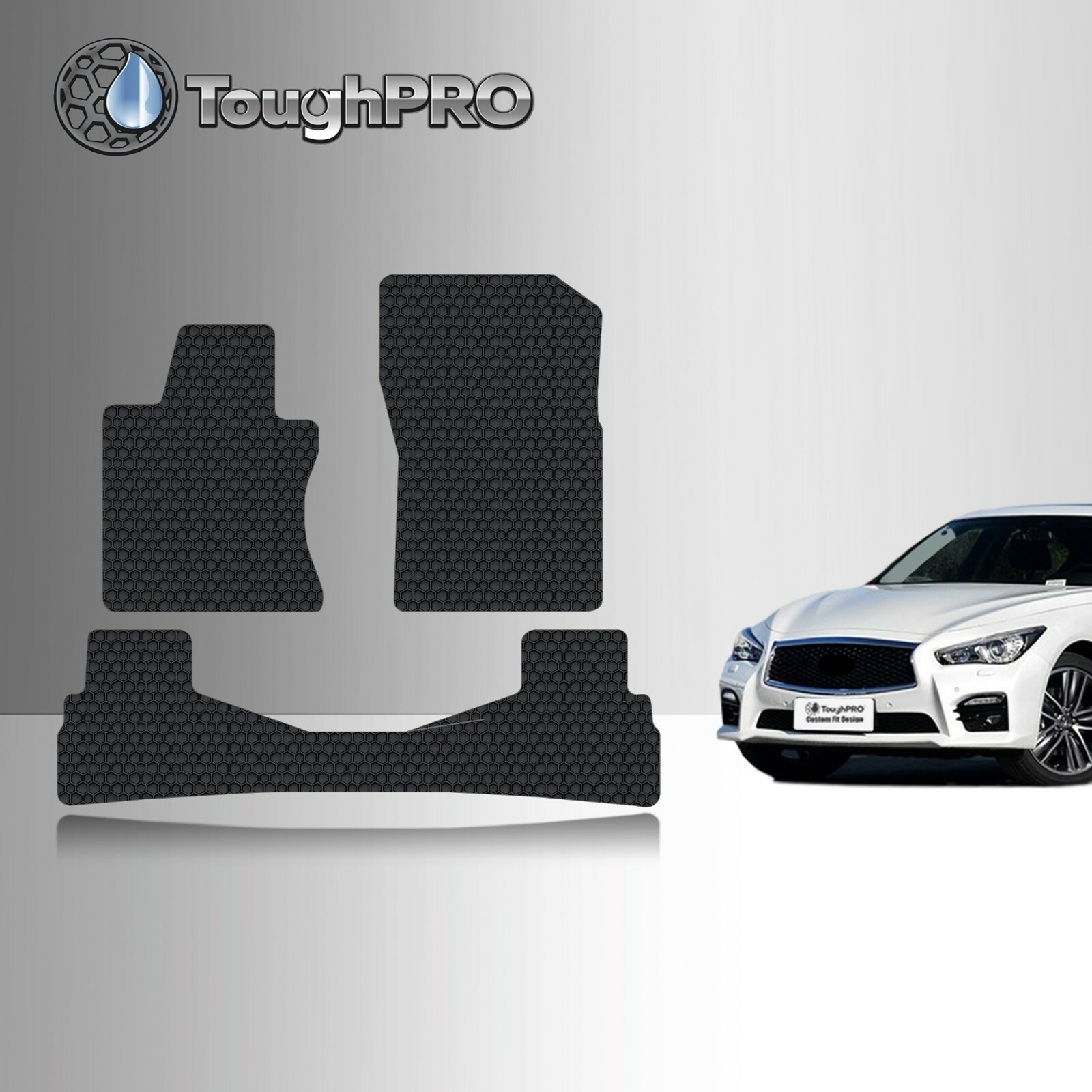 ToughPRO Floor Mats Black For Infiniti Q50 All Weather Custom Fit 2014