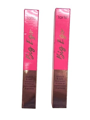 2 Tarte Big Ego Sketch & Set Brow Pencil & Tinted Gel MEDIUM BROWN NEW FULL SIZE