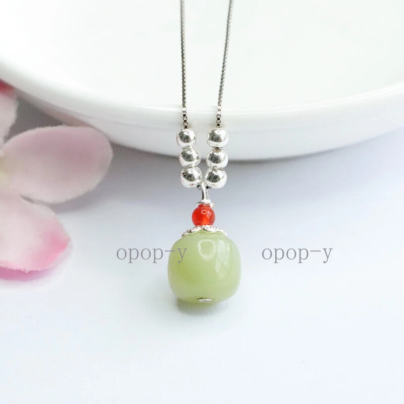 Jade outlet barrel pendant