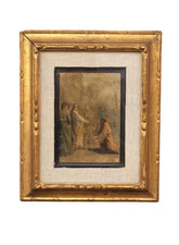 QUADRO OLIO SU TELA CON CORNICE - STEFANO USSI -  "UN MIRACOLO DI GESU"