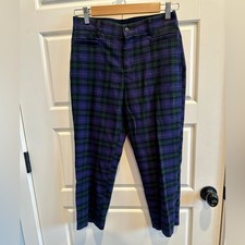 Uniqlo Women’s Tartan Plaid Cropped Trousers-Grunge-Retro-Eclectic-size 6