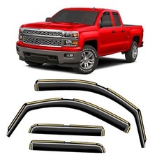 in-Channel Window Rain Guards Fit Fit for 2014-2018 Silverado/ Sierra Crew Cab